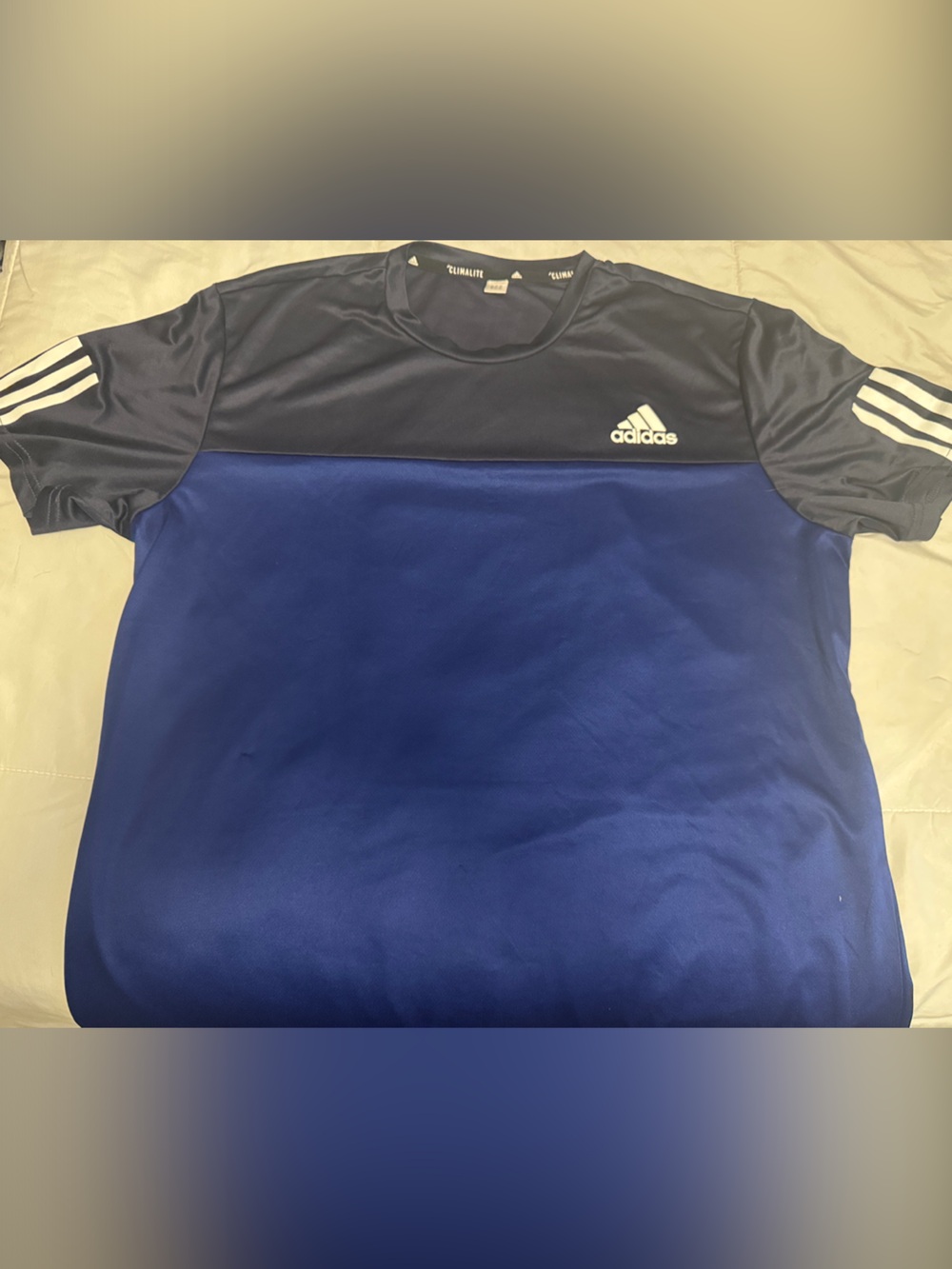 adidas Navy and Royal Blue Short-Sleeve Soccer Top